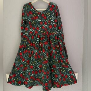 Hanna Anderson Dress 130 - Celebration Skater in Poinsettia Patch